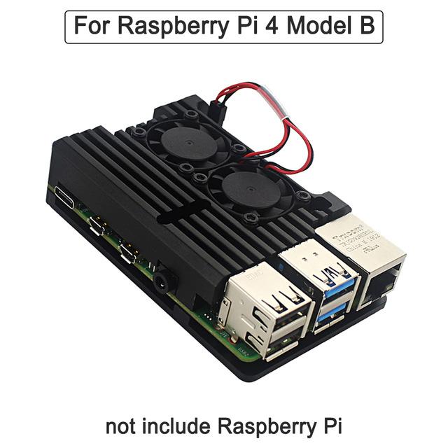 Passive Cooling Metal Case for Raspberry Pi 3B & 4, Aluminum Alloy Replacement Enclosure with Copper Heat Sink Compatibility