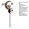 Outdoor Festive Ground Stakes Santa Garden Stake Light, Solar Powered Crescent Moon Lamp, Double Waterproof Yard Art Glass Globes, Christmas