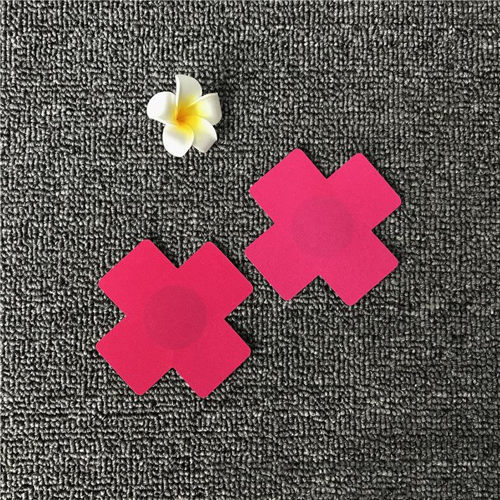 New Fashion Women Sexy Experience 1pair (2Pcs) Print 4 Colors Choice Cross/X Disposable Self Adhesive Pasties Nipple Cover