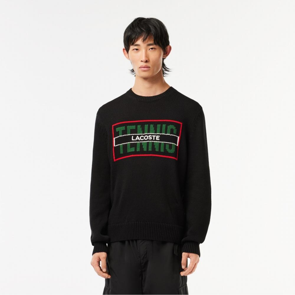 

Мужской пуловер LACOSTE Tennis Wording Intasha с круглым вырезом AH0815 53N KBR