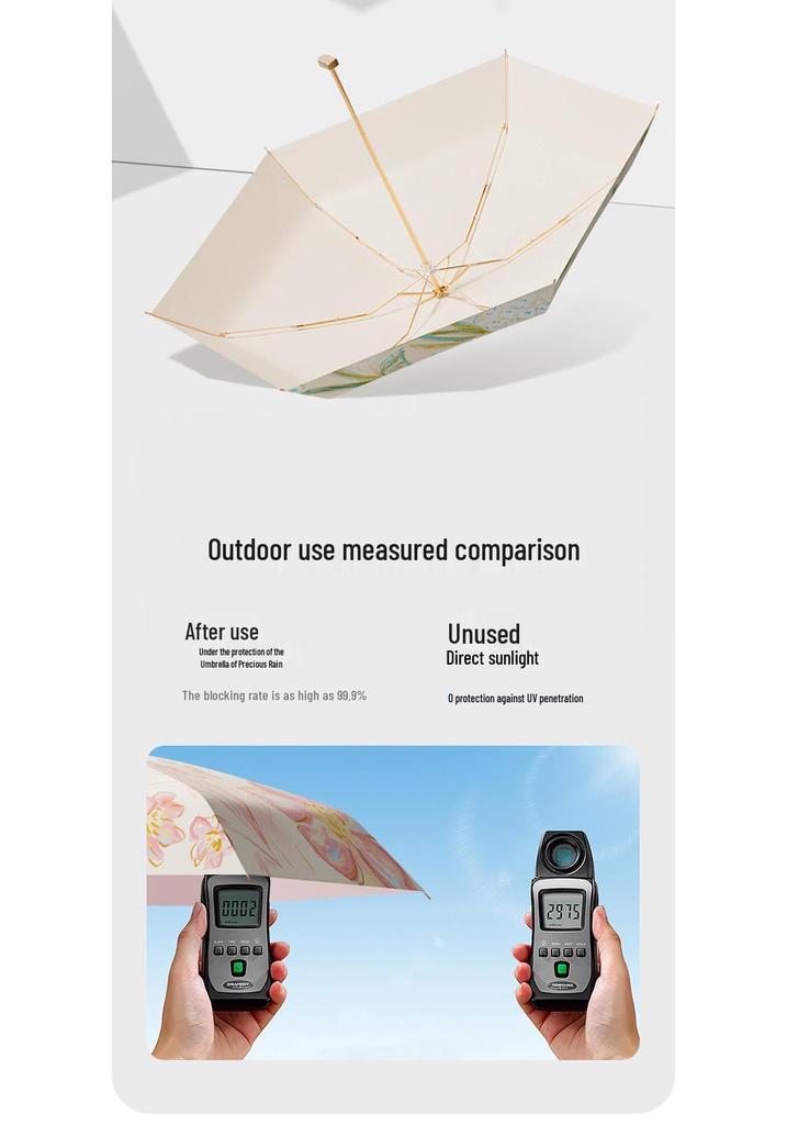 Ultra-Light Compact Folding Umbrella: High-End Student Rain & Sun Protection
