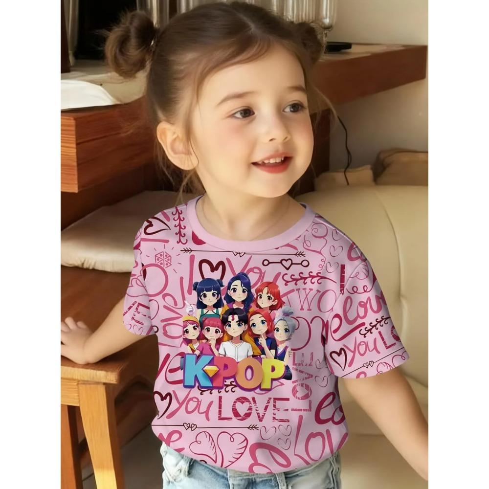 Cartoon Peripheral Children Funny T-Shirt Girls Summer Cute 3D Print Casual Comfortable Breathable Soft T-Shirt