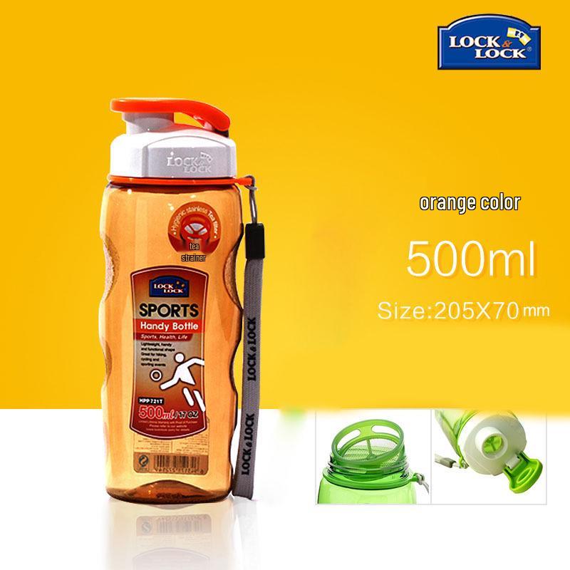 

Lock&Lock HPP721T Sports Water Bottle - Summer Edition: Ideal for Students, Kids, Men, and Women - Perfect for Home and Outdoor Activities. 500ml оранжевый