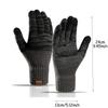 Winter Gloves for Gentlemen Knitted Large Size Warm Gloves Biking Male Office Fleece Non-slip Touch Screen Acrylic Soft Thick Glo Practical Use