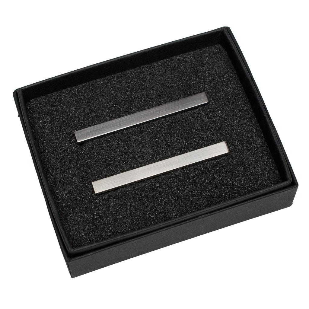 Tie Made In Satin Alligator Clip [TVRT] Clip, Men's, Japan, Brass, Finish, (Silver/Black Silver)
