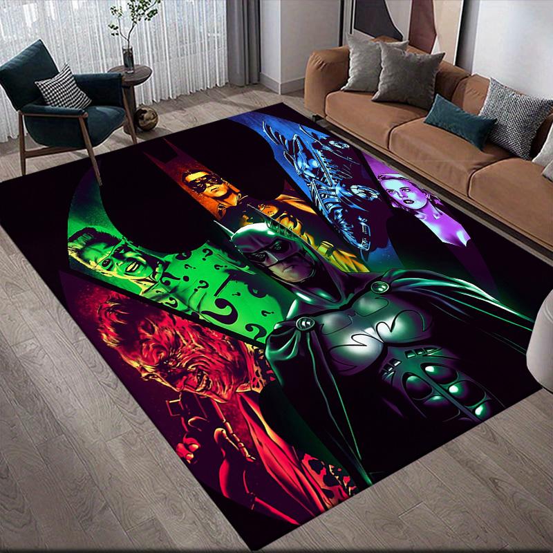 Batman Characters Anti-Slip Floor Mat, Rectangular Carpet for Living Room Decor