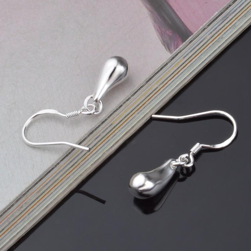 925 Sterling Silver Water Droplets Raindrops Drop Earrings For Woman Wedding Engagement Party Fashion Charm JewelryGood product