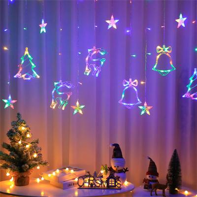 5w 120 LEDs Christmas String Lights 3000K IP44 Waterproof Battery Powered Curtain Lights Suitable For Weddings New Year Parties Holiday Decorations