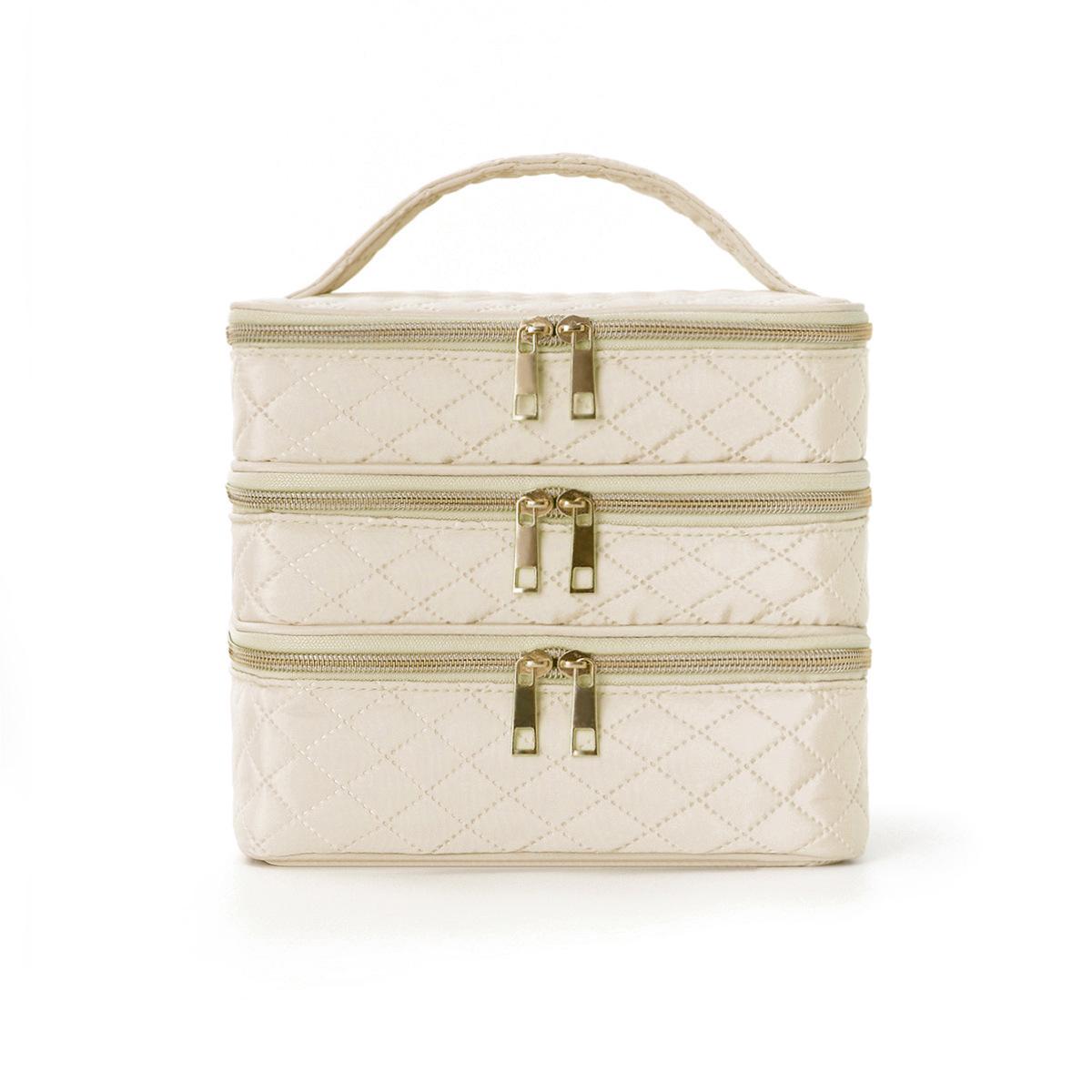 Трехслойная косметичка для путешествий: Просторная, Высокая, Портативная Дорожная Сумка для Косметики Высокой Ценности