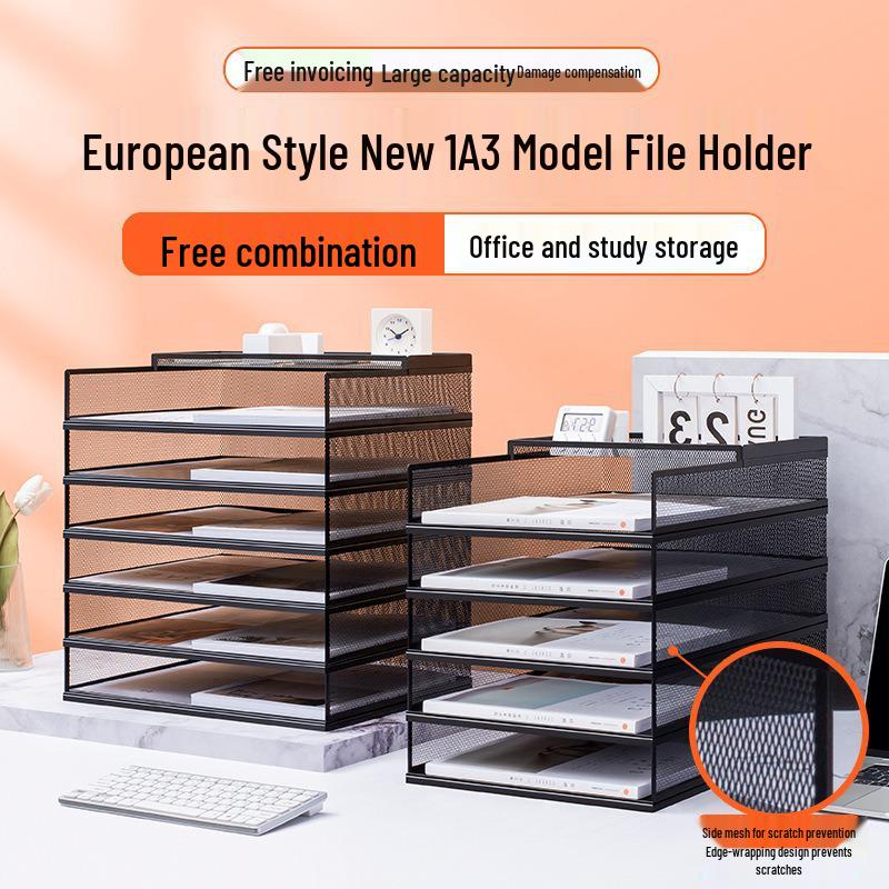 A3A4 Metal File Holder & Multi-layer Office Storage Rack