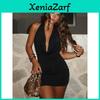 Plastics Dress With High Elasticity And Deep V Neck For Party And Street Style