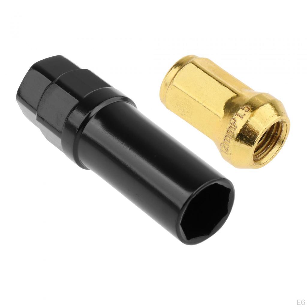 20 Pieces M12 Wheel Lug Nuts with Socket Open End Spare Parts Accessory Replacement