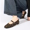 Round Toe Rivet Mary Janes Shoes Women Spring Autumn Buckle Strap Ballet Flats Shoes Female Elegant Daily Loafers Footwear