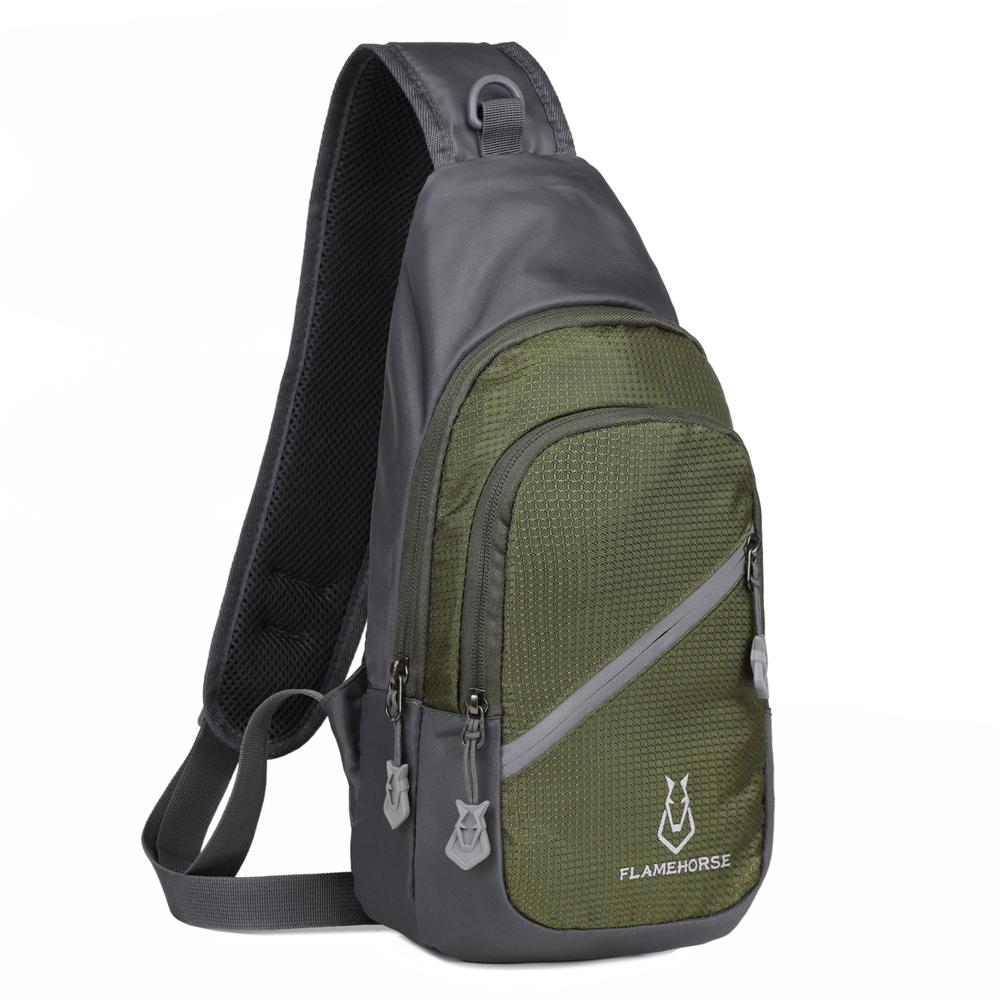 Crossbody Sling Bag Ultra-Lightweight Water Resistance Nylon Chest Shoulder Bag With Earphone Hole For Men And Women