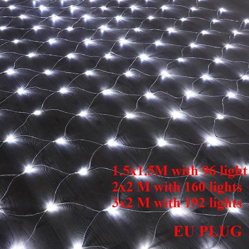 1pc 192LED EU Plug LED Net Mesh String Decorative Lights,3*2M Christmas Window Decoration Mesh Lights For Garden Party Weddings