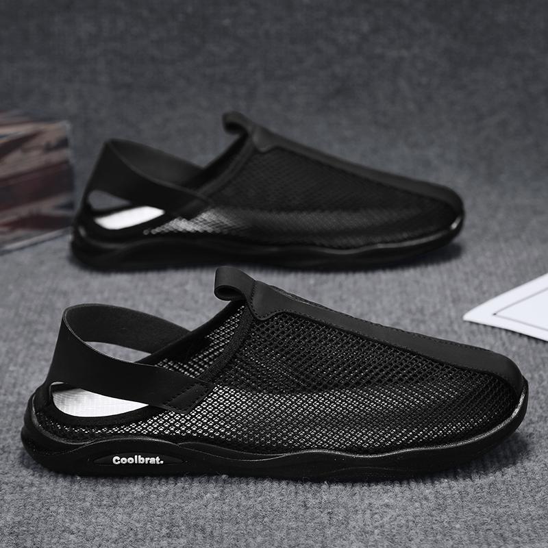 Men's Summer Sandals 2024 Luxury Barefoot Loafers Shoes For Men Comfortable Flat Casual Outdoor Fashion Trekking Slip-On Sandals