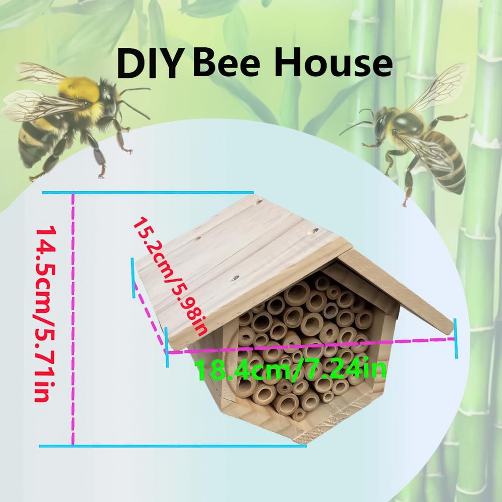

Отель для пчел Деревянный улей Гнездование Ручная работа Натуральный деревянный улей Для дворов Веранд Газона В помещении и на улице Внутренние дворы Балконы красный
