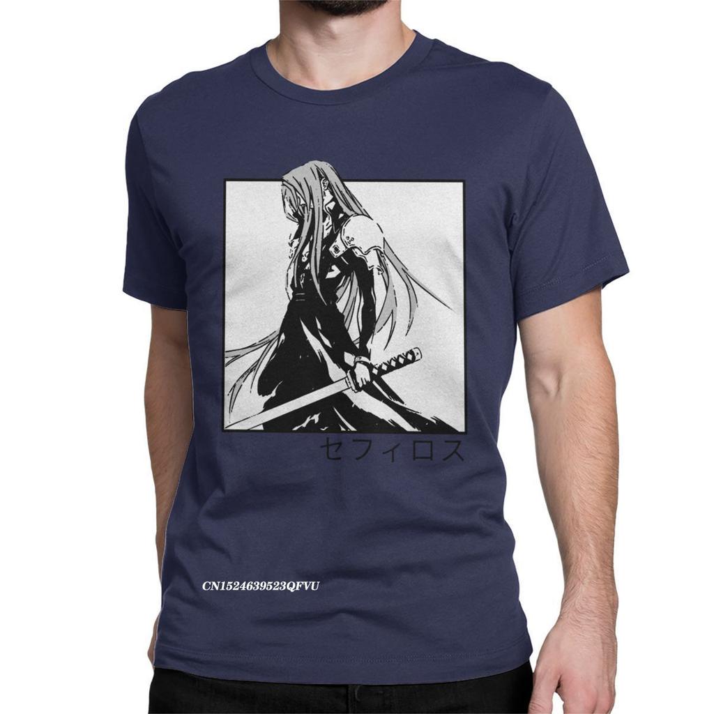 Sephiroth Ffvii Final Fantasy Oversized T-shirt För Män Bomull Fantastisk T-shirt Harajuku T-shirts Grafiska Kläder Unik