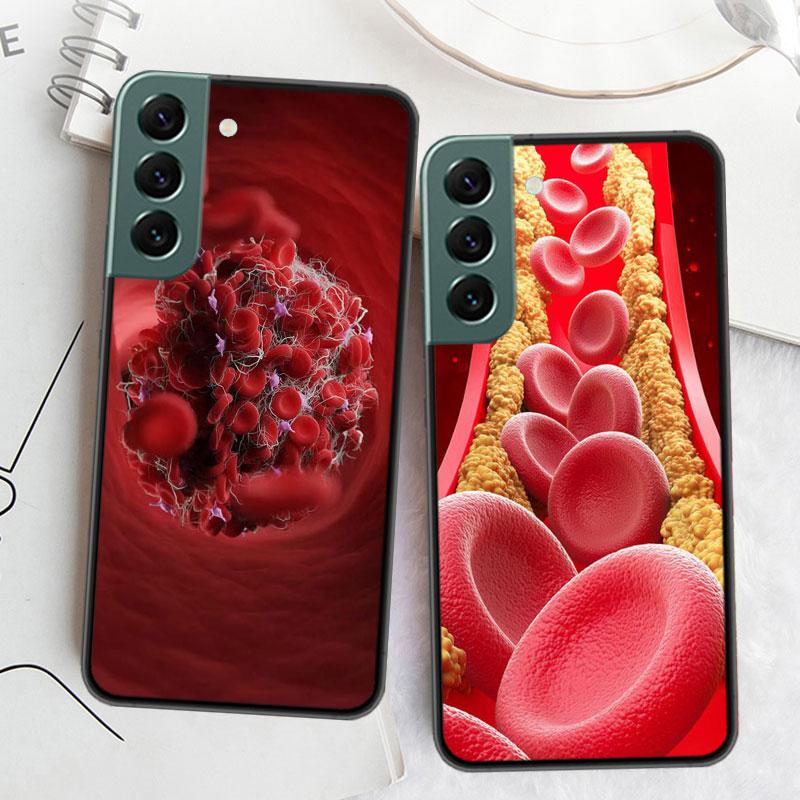 Blood Platelets Under Microscope Phone Case For Samsung Galaxy S22 S25 Ultra S21 S10 Plus S26 Edge S20 S23 S24 FE Cover Sili