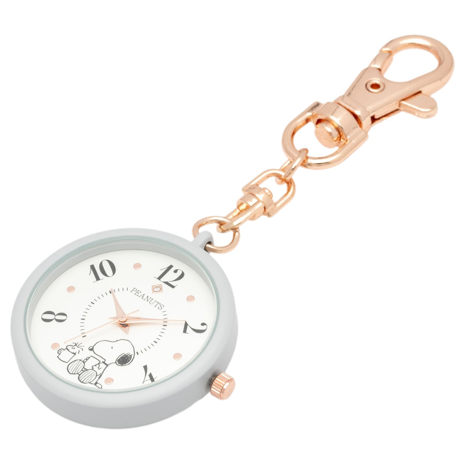 Fieldwork Pocket Watch Keychain Watch Analog Snoopy Color Case KC Watch G Gray Women s PNT049-2 серый