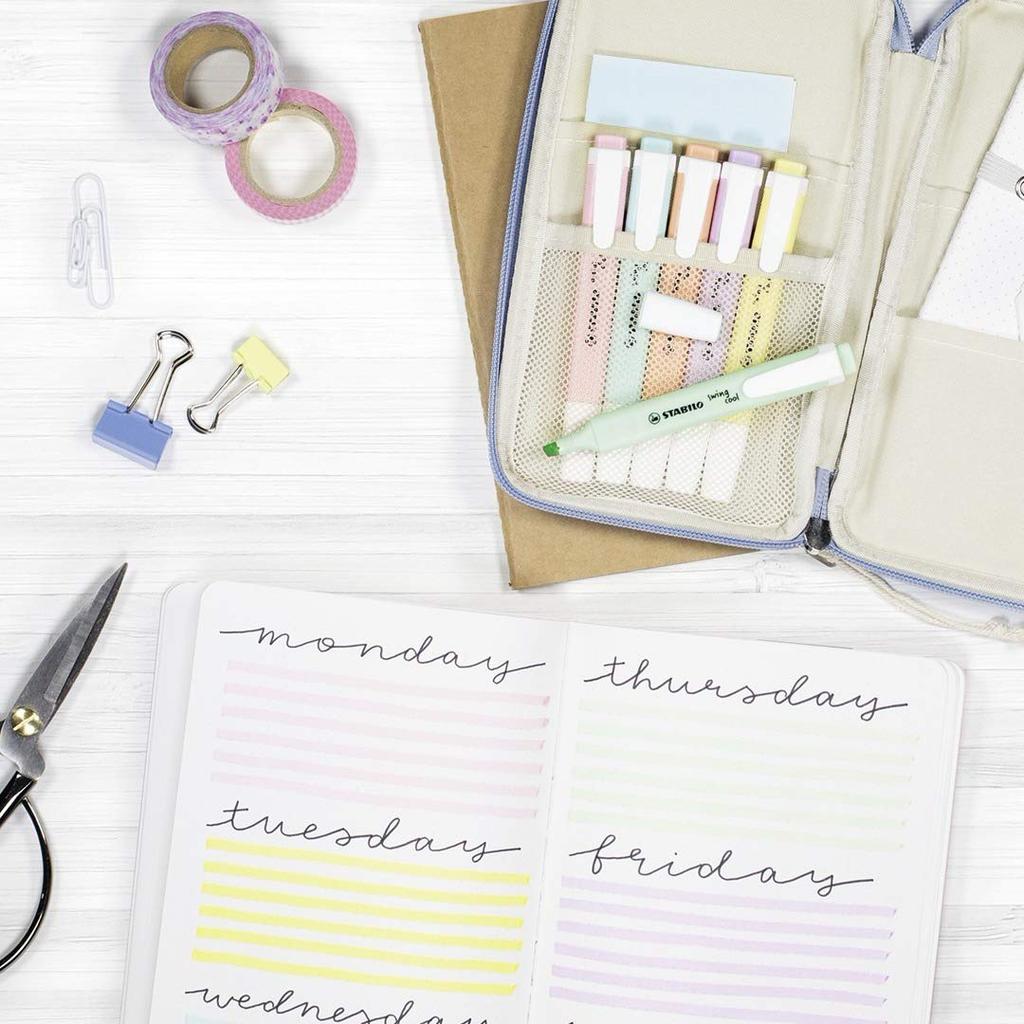 Stabilo Swing Cool Pastel Highlighter Pen, 6-Color Set, 275-6-08