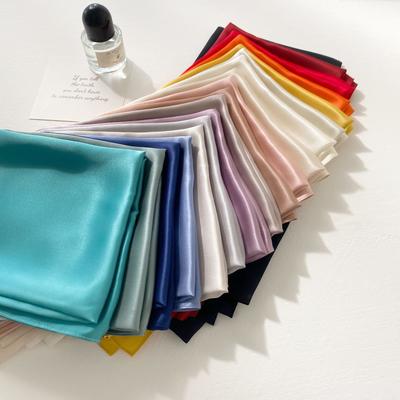 Natural Silk Square Scarf Women Neck Bandana Scarves Female Solid Summer Neckerchief Wrist Headkerchief Shawl Wrap Beach