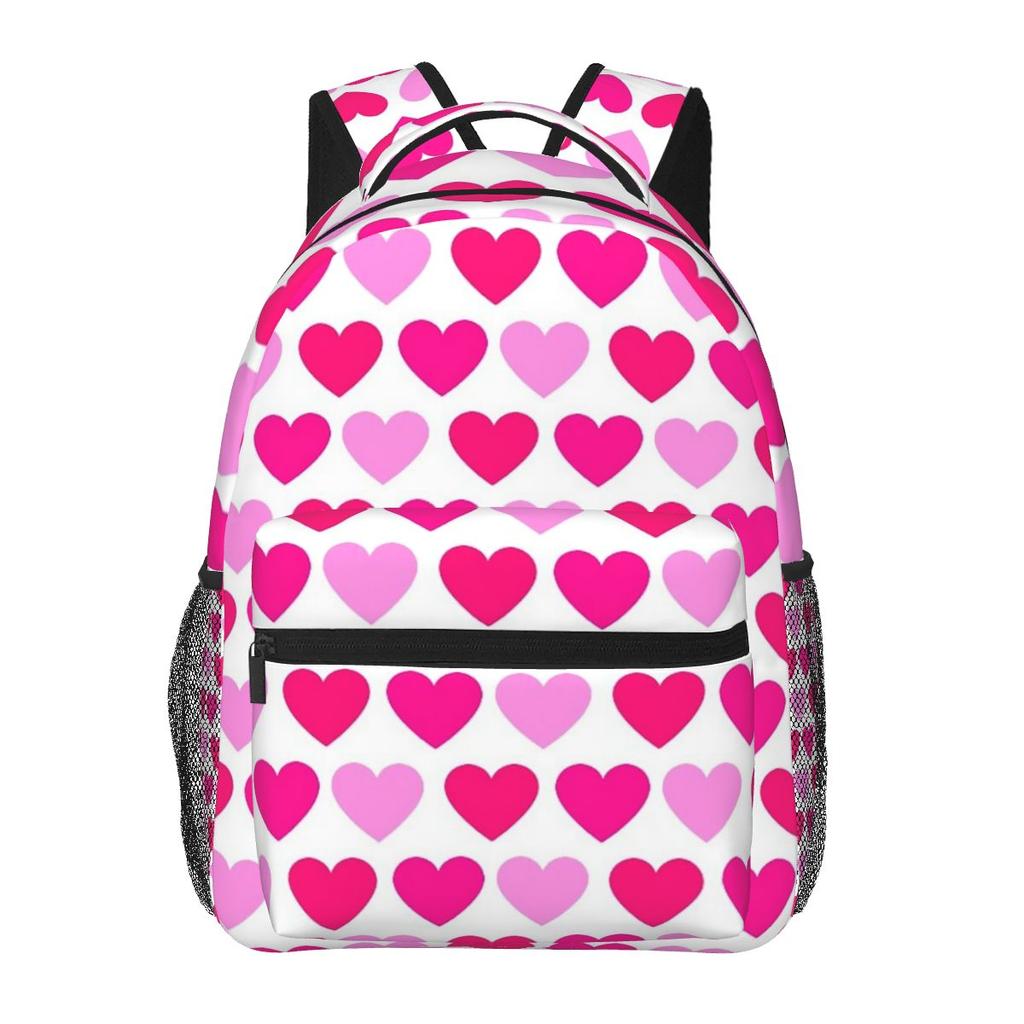 PINK HEART Backpacks Boys Girls Bookbag Children School Bags Cartoon Travel Rucksack Shoulder Bag Large Capacity