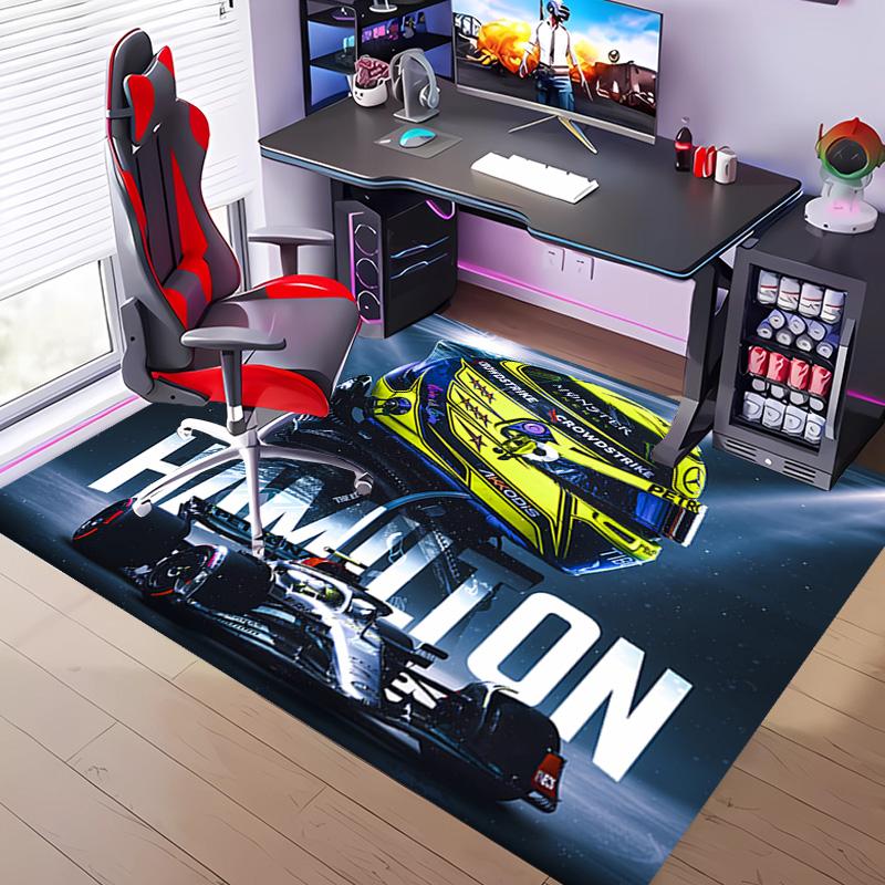 racing 44 l-lewis h-hamilton -Themed Entrance Mat,Non-Slip Mat Area Rug,Room Decor,Outdoor Decor,Kitchen Rug,Doormat - Machine Washable,Easy to Clean