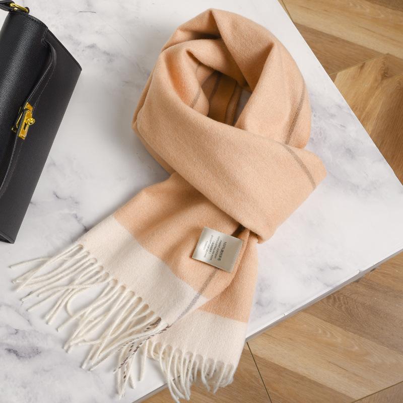 

100% шерстяные шарфы для женской зимы розовый подарок на день рождения для девушки девушки двусторонняя шаль No specification