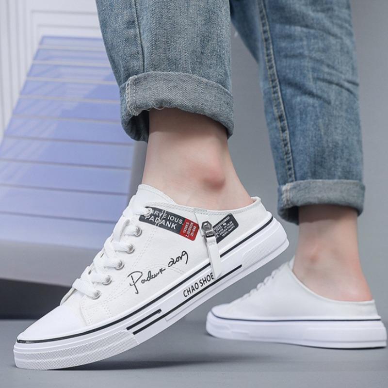 Fashion 2025 New Shoes for Men Summer BaoTou Half Slippers Classics Breathable Canvas Shoes Men's Sneakers Non Slip Walking Flat Slipper