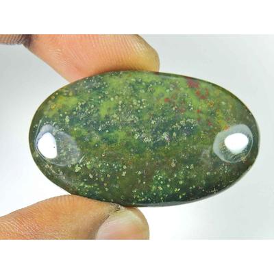 59Cts. Natural Affrican Bloodstone Oval Cabochon Loose Gemstone 25X42X07 MM SK-1826