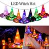 Halloween Decoration LED Light Outdoor Hanging Lighted Glowing Witch Hat Lights String for Outdoor Yard Tree Decorations for Cosplay Props Gifts
