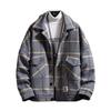 Men's Korean Plaid Woolen Coat - Autumn/Winter Casual British Lapel Windbreaker