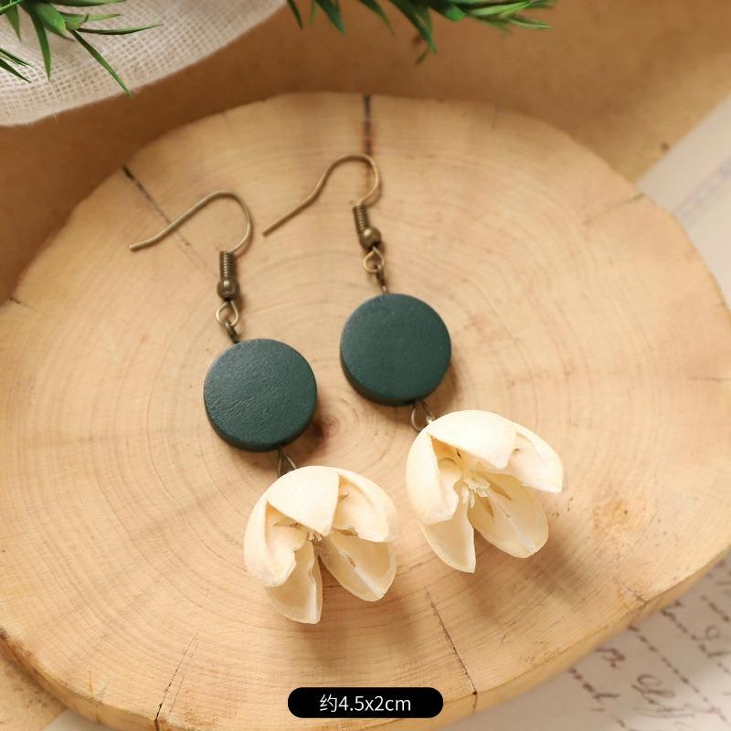 Retro Handmade Plant Fruit Earrings Pine Cone Literature and Art Chinese Medicine Dried Fruit Niche Creative Earrings Women