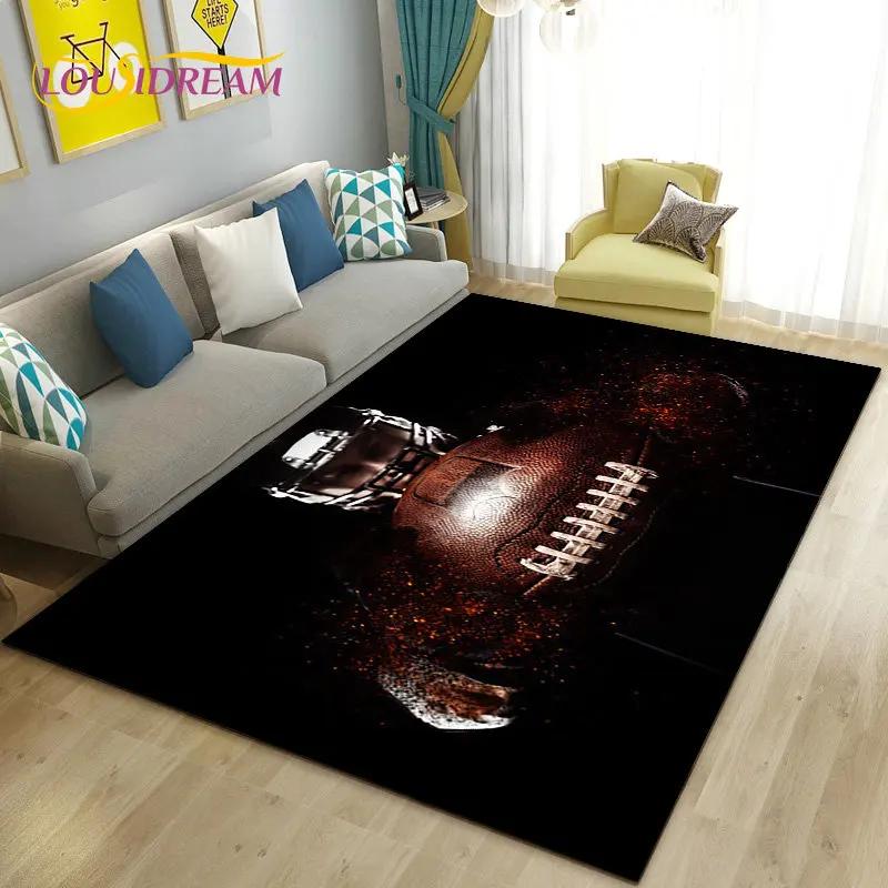 NFL American Football Rugby Area Rug Large,Carpet Rug for Living Room Bedroom Sofa Doormat Decoration, Kids Non-slip Floor Mat