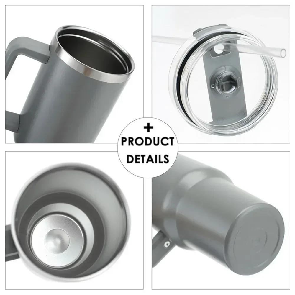 40 Oz Tumbler with Handle Lid Straw 40oz Stainless Steel Water Bottle Vacuum Thermos Cup Travel Thermal Coffee Mug for Stanleys