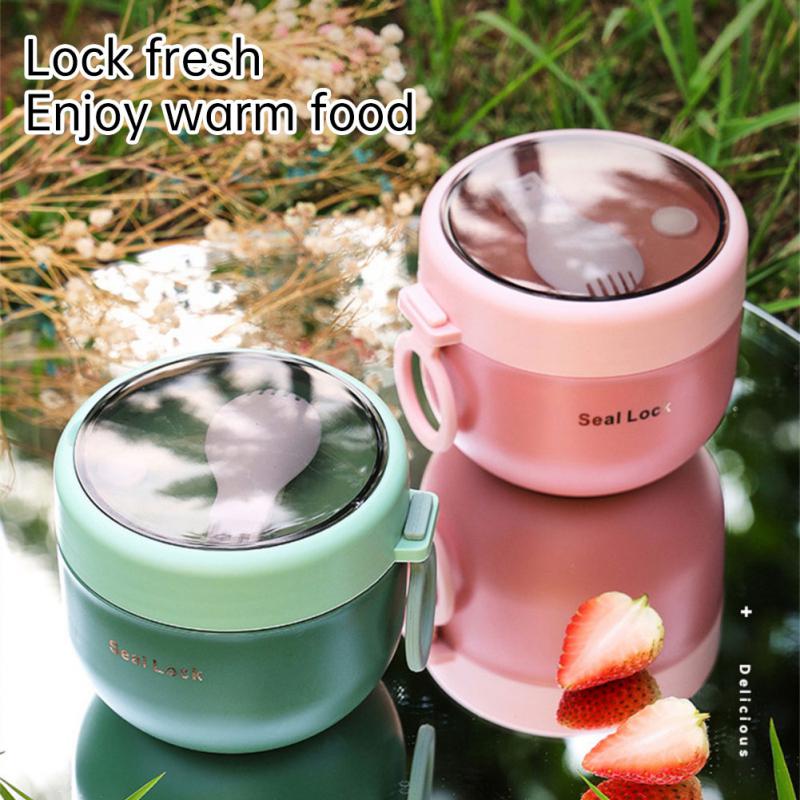 600ml tepelná dóza na potraviny Izolovaný šálek na polévku Termoska Nerezová krabička na oběd Thermo Keep Hot Hot Vaccum Cup se lžičkou