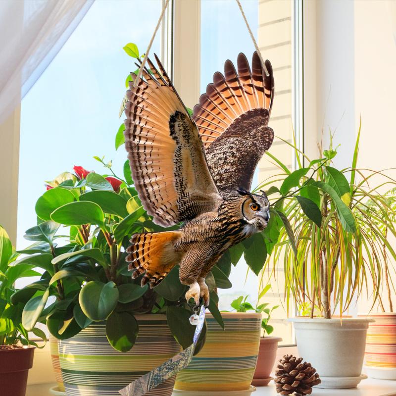 *Hot Sale Waterproof Bird Scarer Simulation Owl Bird Repellent Pest Control Artificial Scarecrow With Reflective