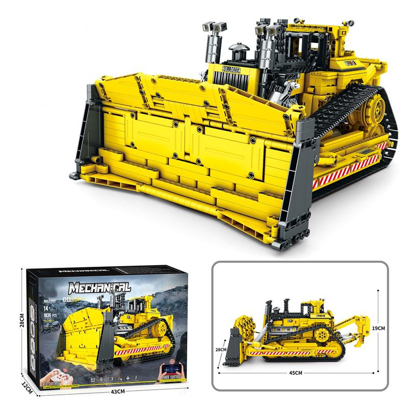 Non-Toxic 1836Pcs D11 Bulldozer Remote Control Engineering Vehicle Building Blocks Rc Car Model Bricks Diy Toys For Kids Birthday Gifts