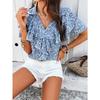 Women Elegant Summer Style Printed Short Sleeved T-shirt