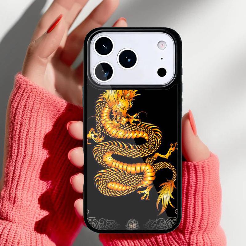 yellow Dragon Phone Case for iPhone 17 Air 16e 15 14 13 Pro Max Back Cover for 12 11 Pro Coque