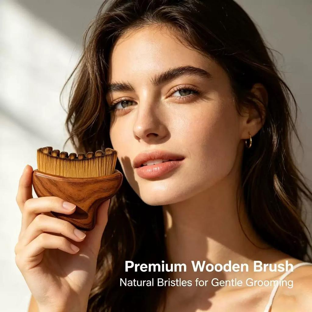 2pcs Massage Comb Is Specially Designed for Facial Massage, Featuring Natural Soft Bristles That Provide a Gentle and Skin-friendly Touch