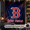 TapestryBoston Red Sox Custom Name Text Personalized Wall Hanging Tapestry Home Wall Decor