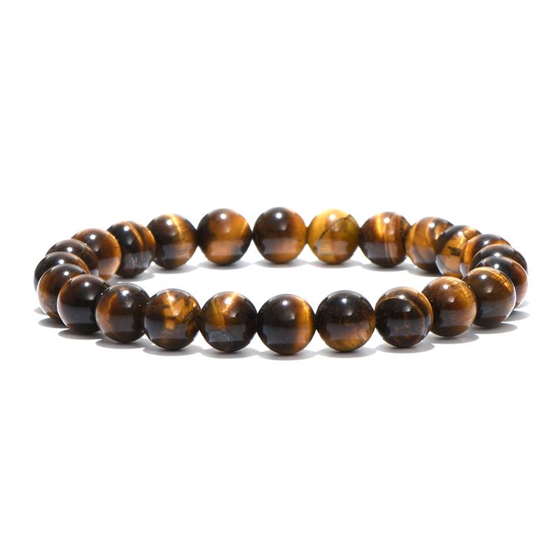 Minimalist Natural Stone Tiger Eye Bracelet Unisex 4/6/8/10/12mm Buddha Beaded Braclet Meditation Yoga Leisure Accessories Joias