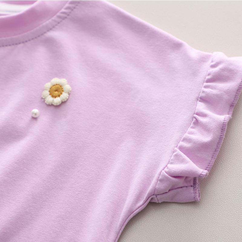 Girls Summer Suit Infants Short Sleeve Tshirt + Denim Shorts 2 Piece Set Fashion Children Clothing for 1-5 Years Old