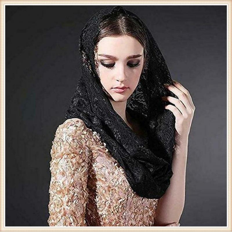 Meier Bridal Wedding Halloween Veil Embroidered Lace Headscarf Face Veil Women's Gauze Scarf