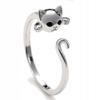 Silver Women's Adjustable Ring Universal Gift Kitty Tail Cute