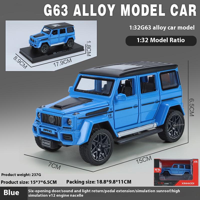 1/32 Alloy Benz G63 Model Car, Simulated Sound and Light, Strong Return Force, Simulated Large Skylight, Christmas/birthday Gift