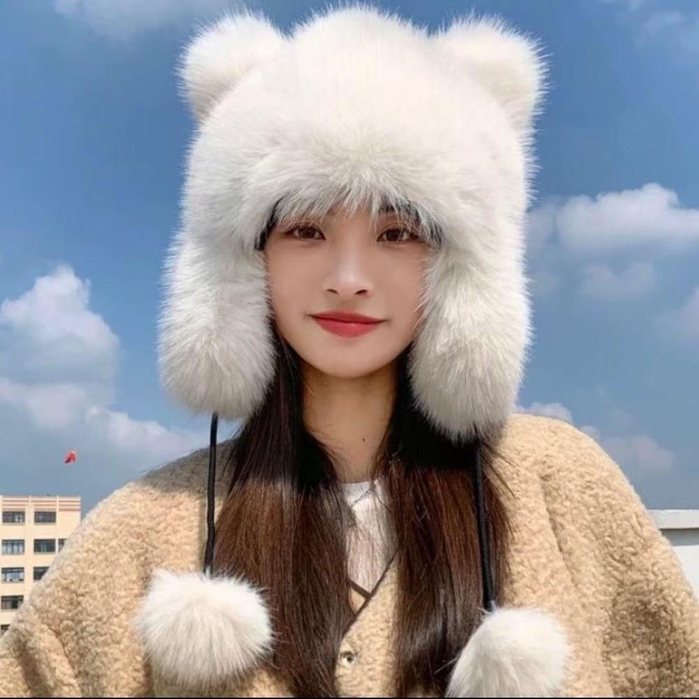 Keep Warm Winter Hats for Women Windproof Bomber Hat Trendy Furry Trapper Hat Winter