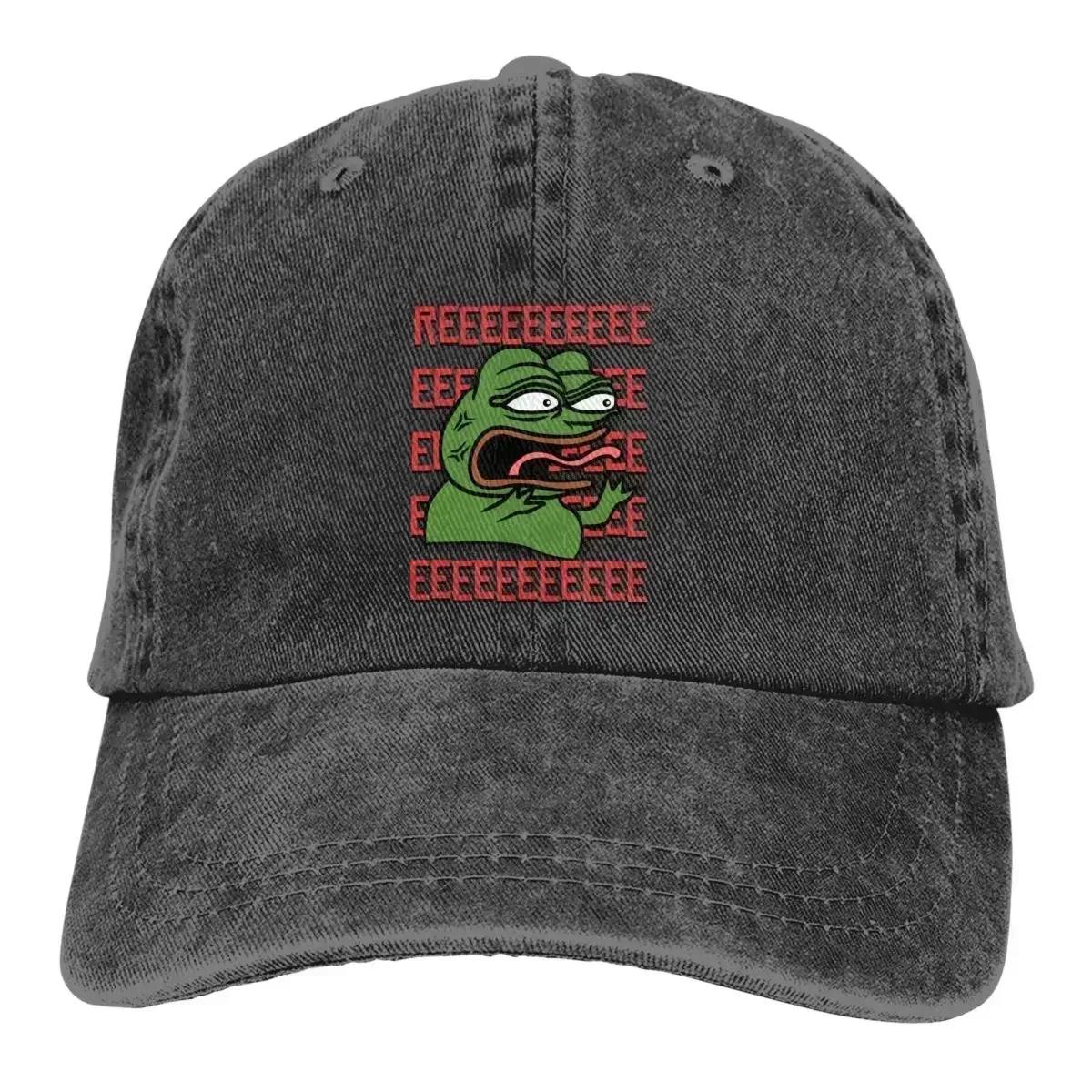 Pure Color Dad Hats Reeee Rare Dank Memes Womens Hat Sun Visor Baseball Caps Pepe Frog Animal Peaked Cap One Size
